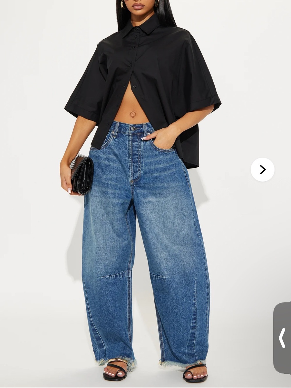 Fashion Nova Barrel Jeans, Brand New with Tags